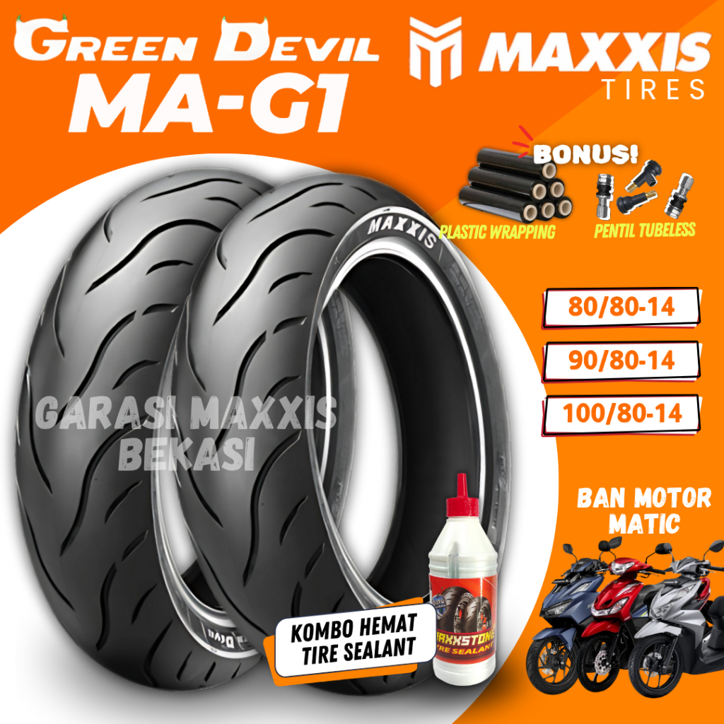 [READY STOCK COD] BAN MAXXIS GREEN DEVIL MA-G1 MEDIUM SOFT COMPOUND RING 14 (80/80-14 / 90/80-14 / 1