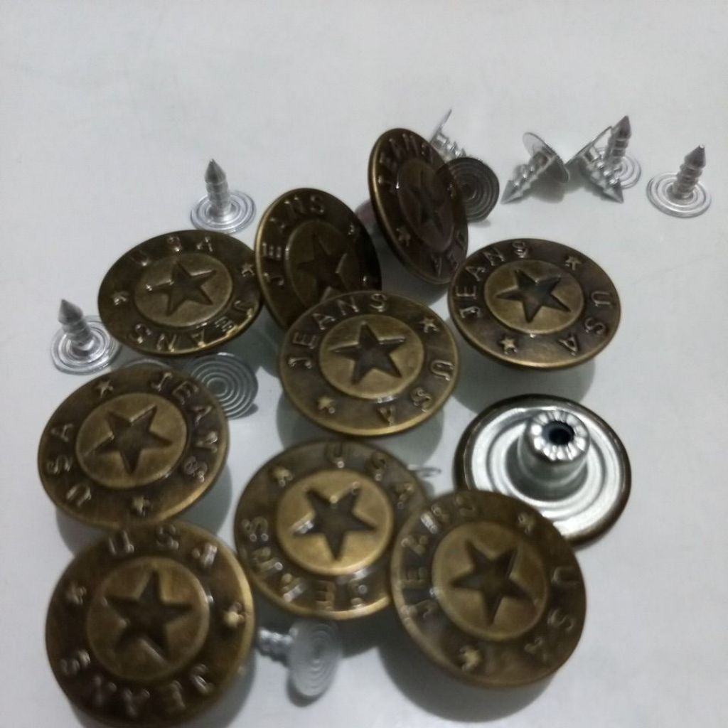 kancing celana jeans besi  ukuran standar isi=10pcs