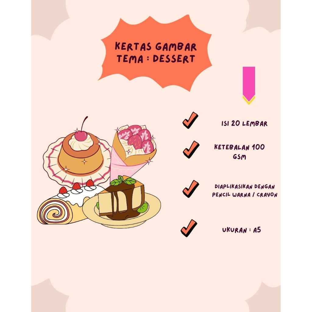

Kertas Gambar - Tema Dessert A5