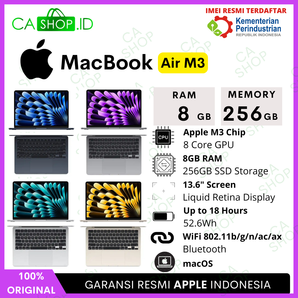 MacBook Air M3 Chip 2024 (13.6 inci) Resmi iBox Indonesia