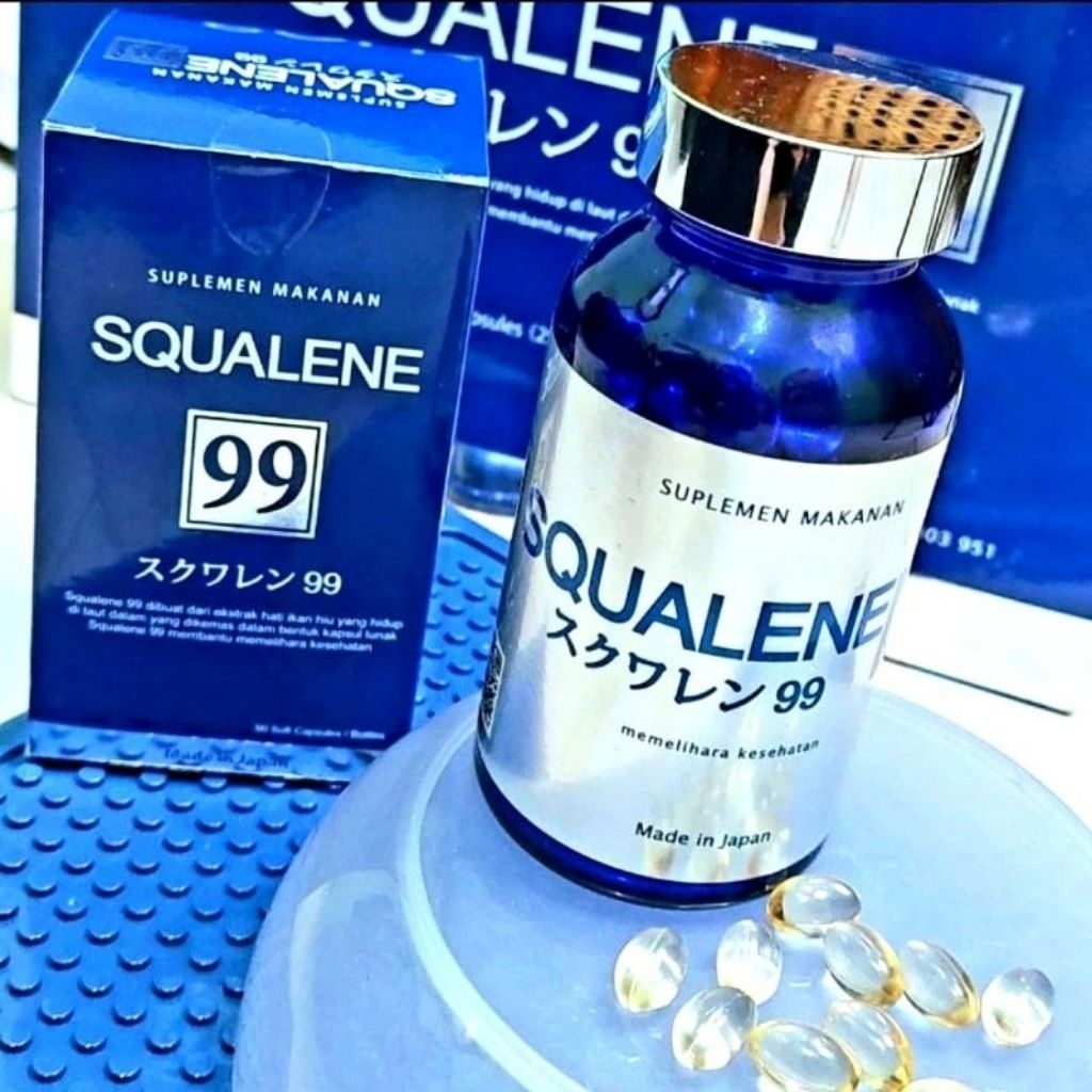 SQUALENE 99 ORI 100 % JAPAN ISI 90 BUTIR | SUPLEMEN MINYAK IKAN ANTIBODI | SQUALENE OIL VIRGIN Squal