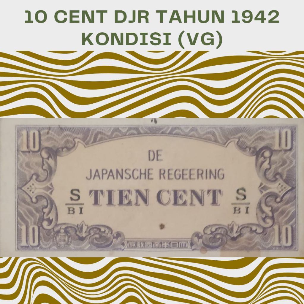 Uang kuno DJR 10 cent 1942 jaman Jepang kondisi VG