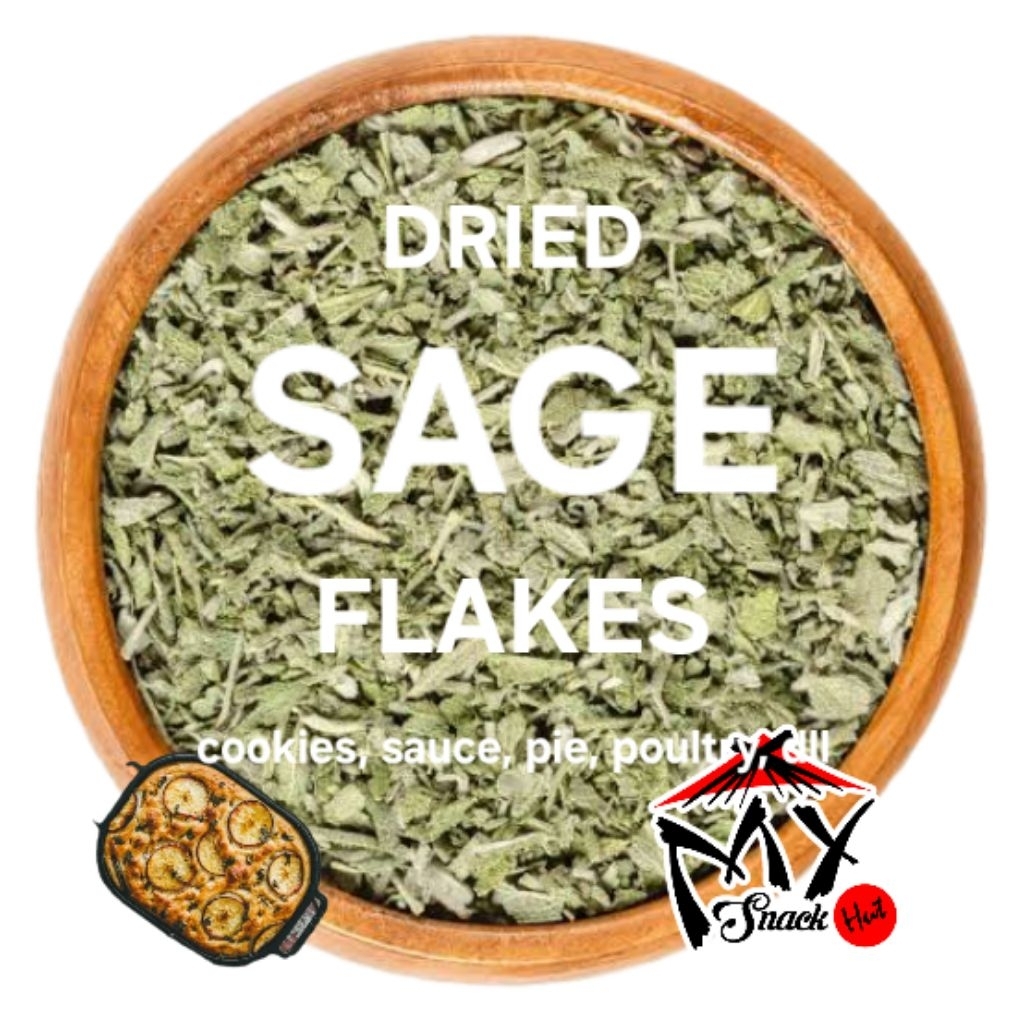 

DRIED SAGE FLAKES 100GR SALVIA OFFICINALIS LEAVES LEAF HERB SEESTI DAUN KERING MASAK SHU WEI CAO 鼠尾草