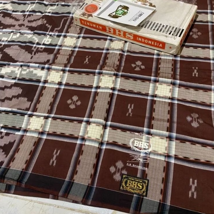 Sarung BHS Full Sutra Spunsilk GGL, Coklat, Baru & Jahit tengah