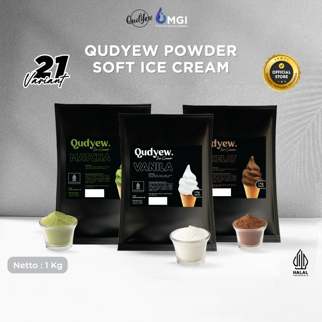 

MGI MAKASSAR Qudyew Ice Cream Powder Mxue 1Kg / Bubuk Es Krim 1 Kg Premix MutiaraGemilangMakassar