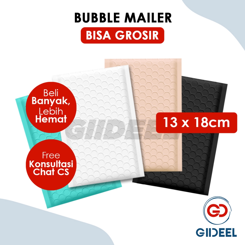 

GIIDEEL BUBBLE MAILER 13x18CM HITAM TOSCA MERAH MUDA ANTI PECAH ANTI RIBET TERMURAH INSTANT/GROSIR