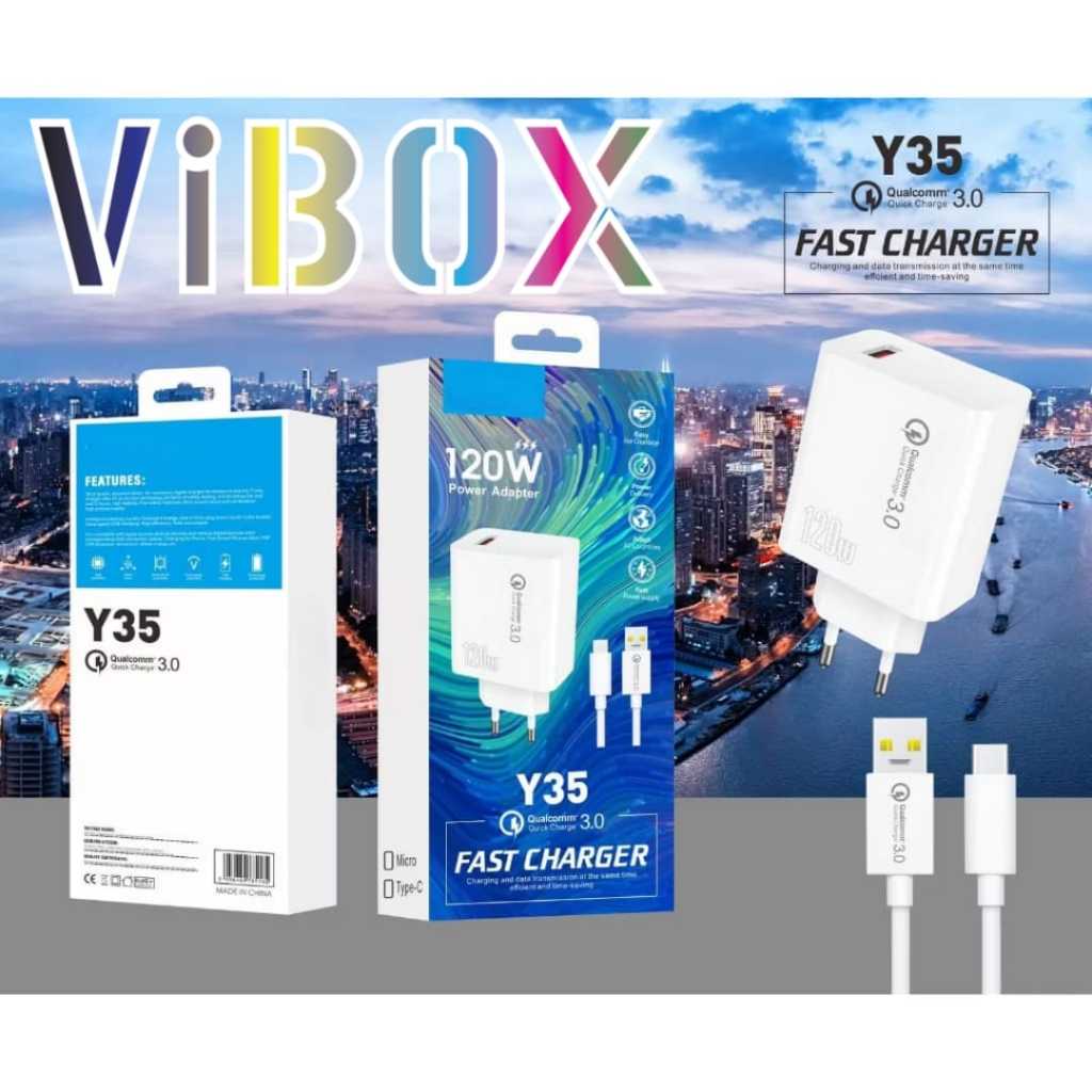 CHARGER VIVO Y35 Ori 100% 180W Support Fast Charging