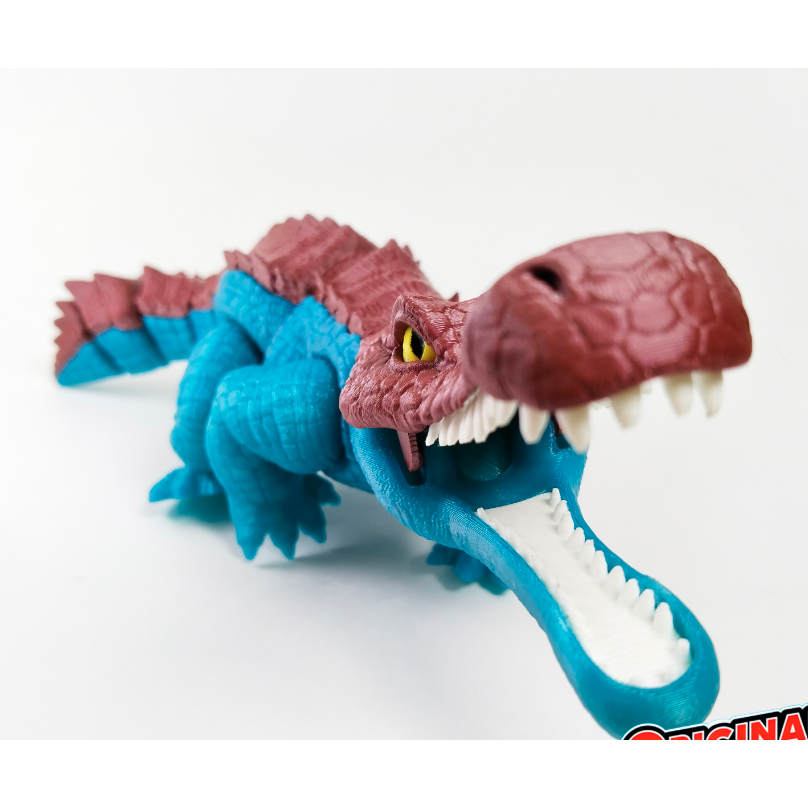 Cuero Mainan Buaya Purba Dinosaurus Artikulasi Mulut Bergerak