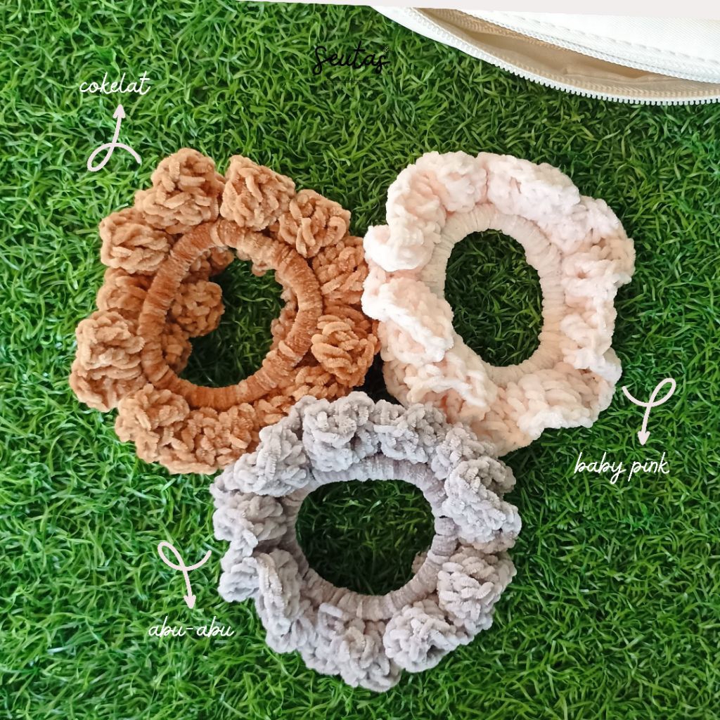 Seutas - NEA Ikat Rambut Perempuan Scrunchie Rajut Velvet Premium Halus