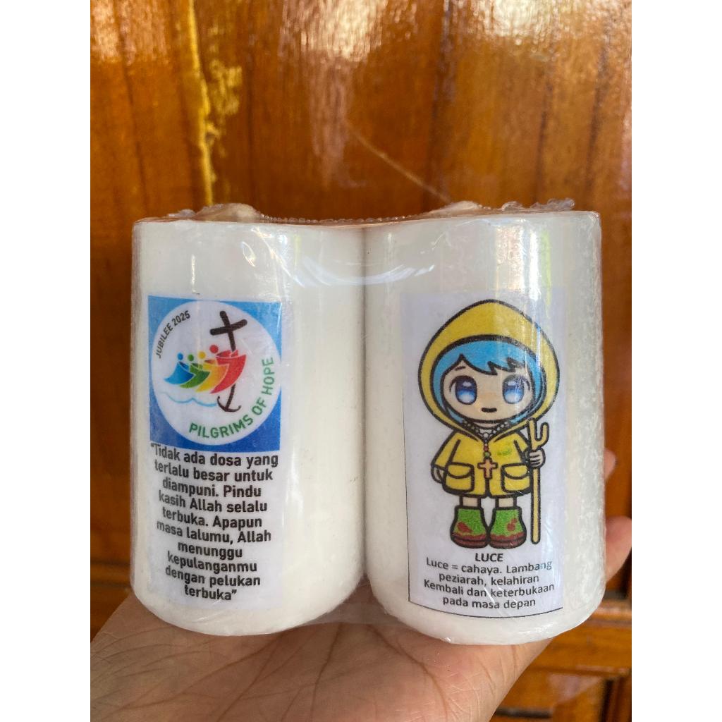 LILIN YUBELIUM / LILIN GELAS KECIL / LILIN DOA KATOLIK 8 CM / LILIN ALTAR / LILIN GELAS/ LILIN DOA M