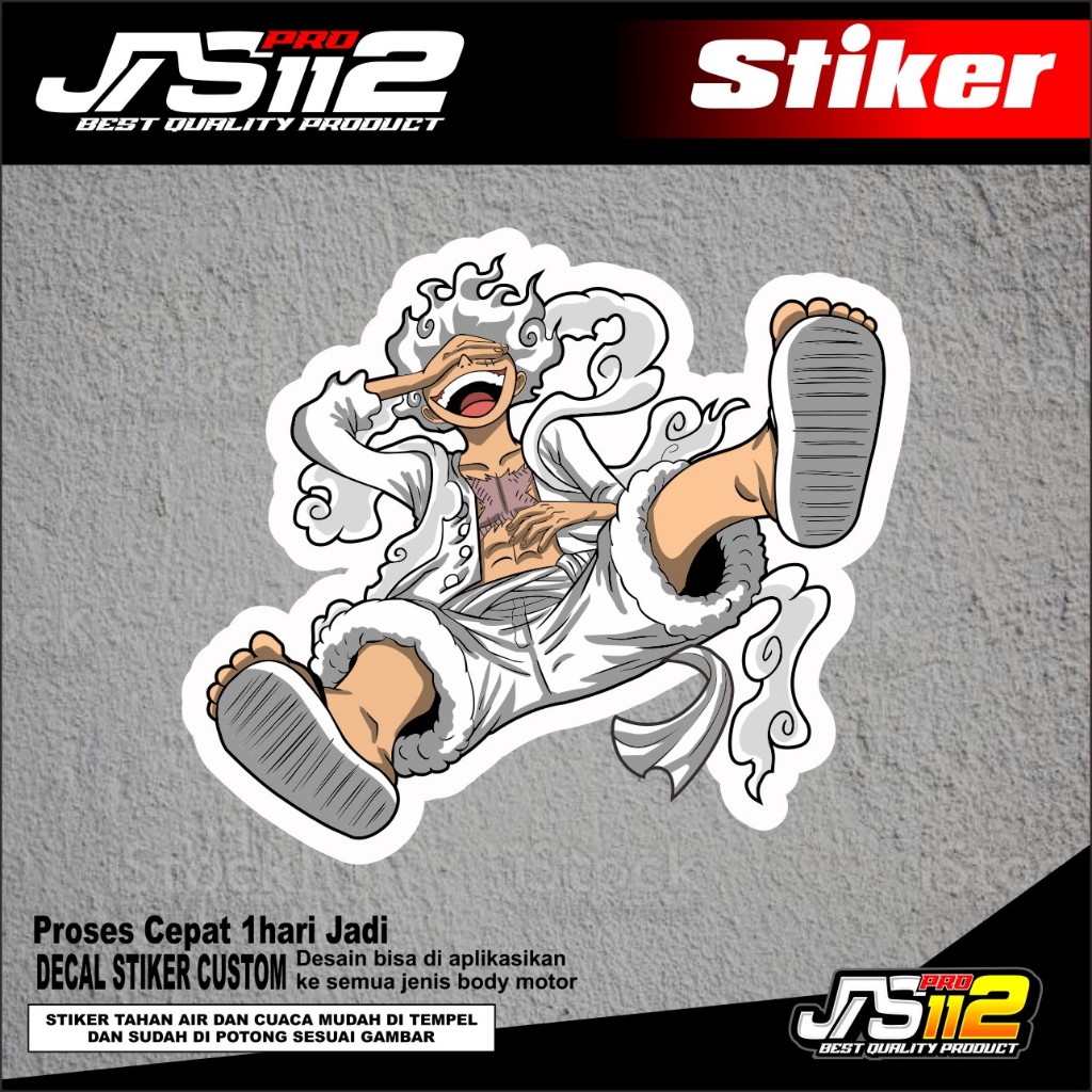 

STIKER CUTOME LUFFY ONE PIECE GEAR 5 EDITION STIKER ANTI LUNTUR STIKER UNIVERSAL ONE PIECE VERSION