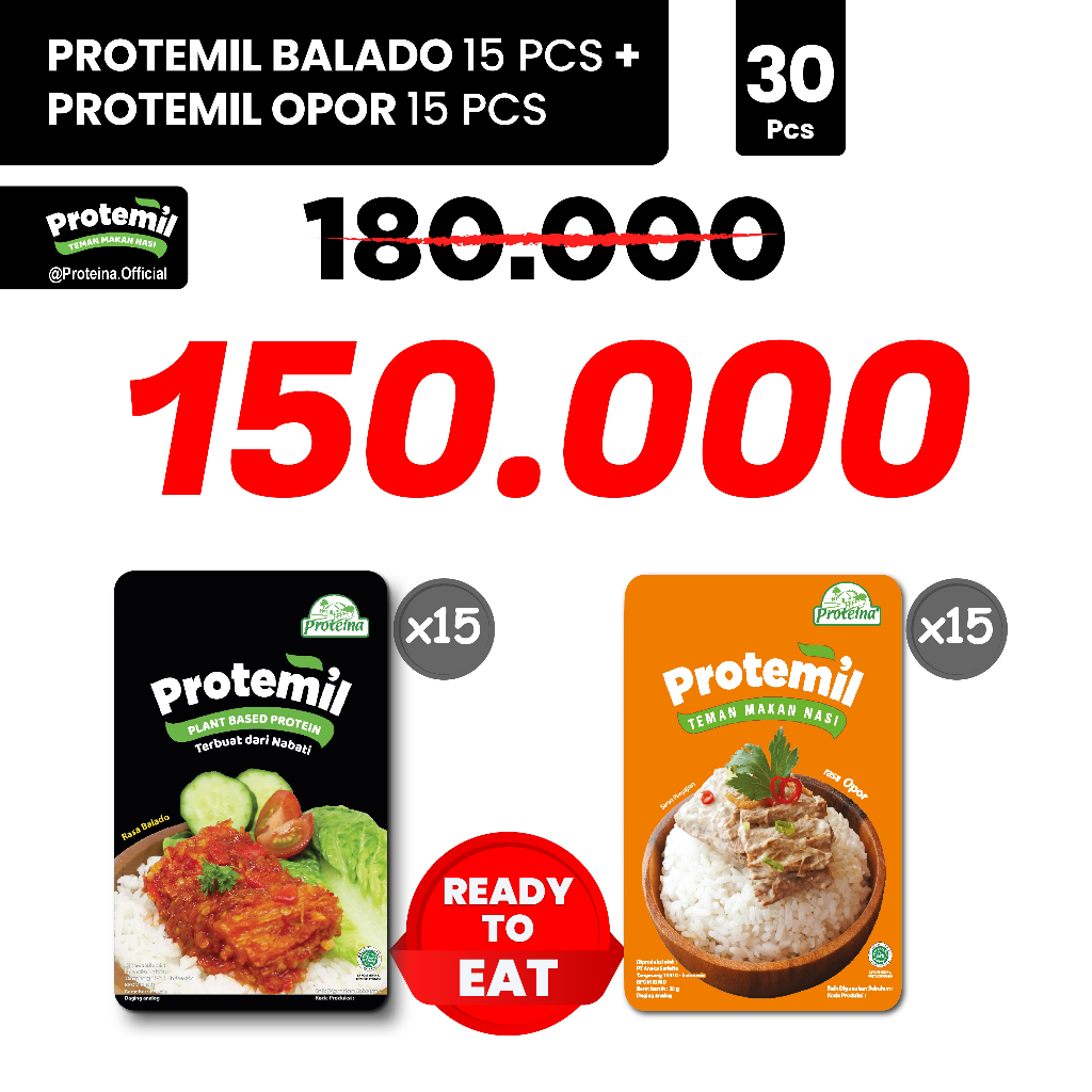 

Paket Protemil Balado & Opor (30pcs) / Makanan Instan / Siap Makan