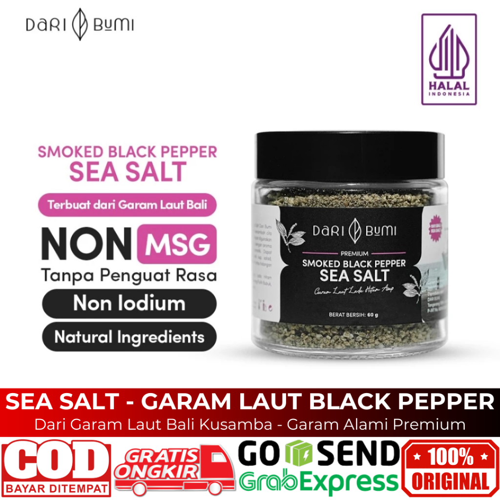 

Garam Laut Bali Rasa Lada Hitam Asap 60 Gram Smoked Black Pepper Sea Salt Dari Bumi