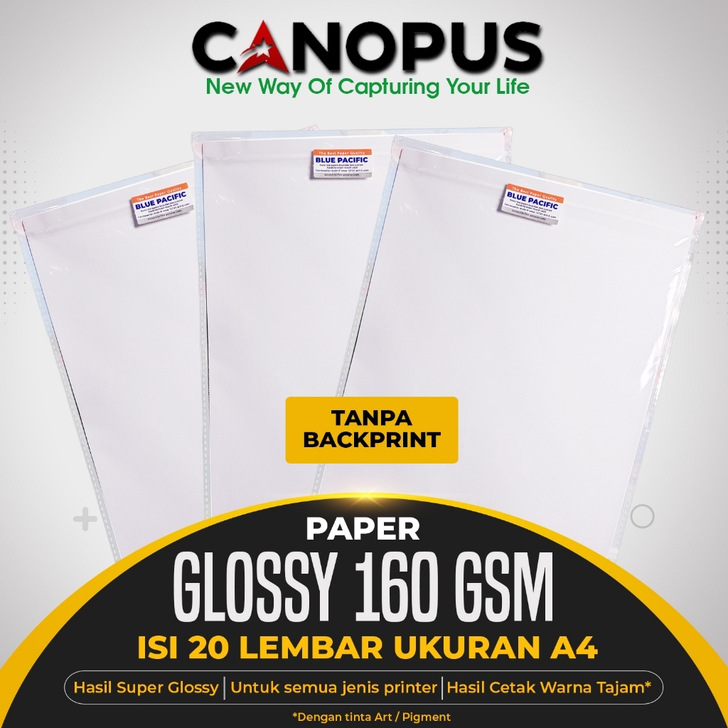 CANOPUS Kertas Foto Glossy Photo Paper A4 160 Gsm