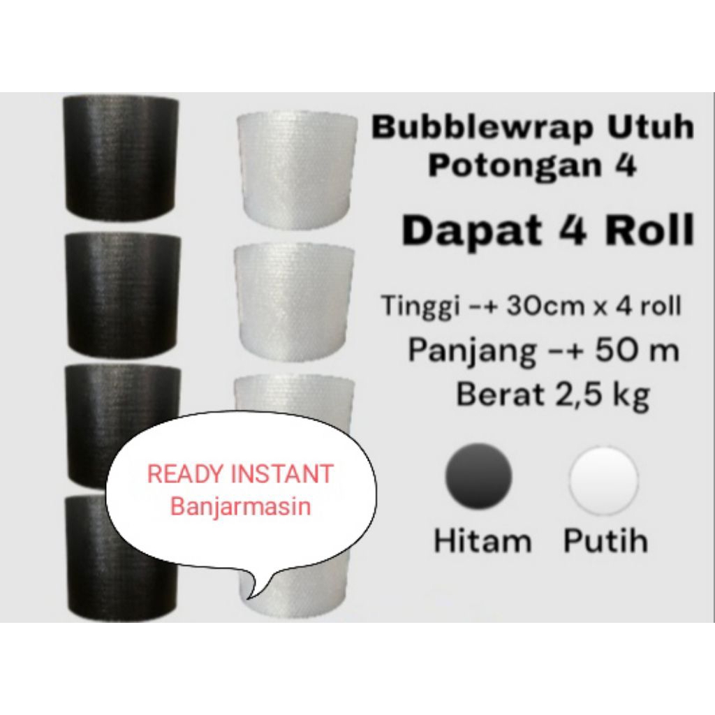 

(INSTANT) BUBBLE WRAP 1 gulung 125cm x 50m potong 4 premium