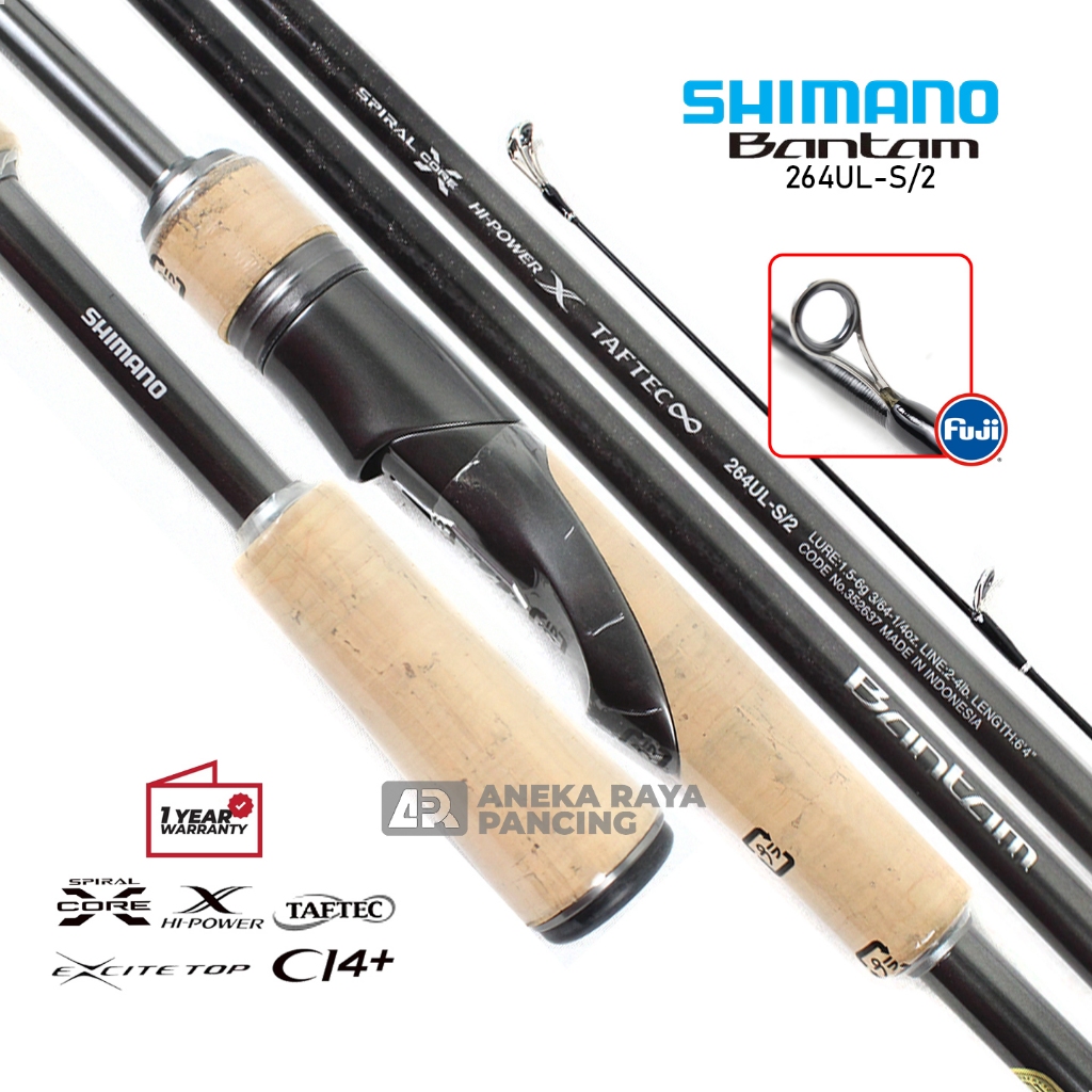 Joran Shimano BANTAM 264ULS/2 -264MLG/2 CI4+ Reel Seat| Spinning | Resmi [22] ARP