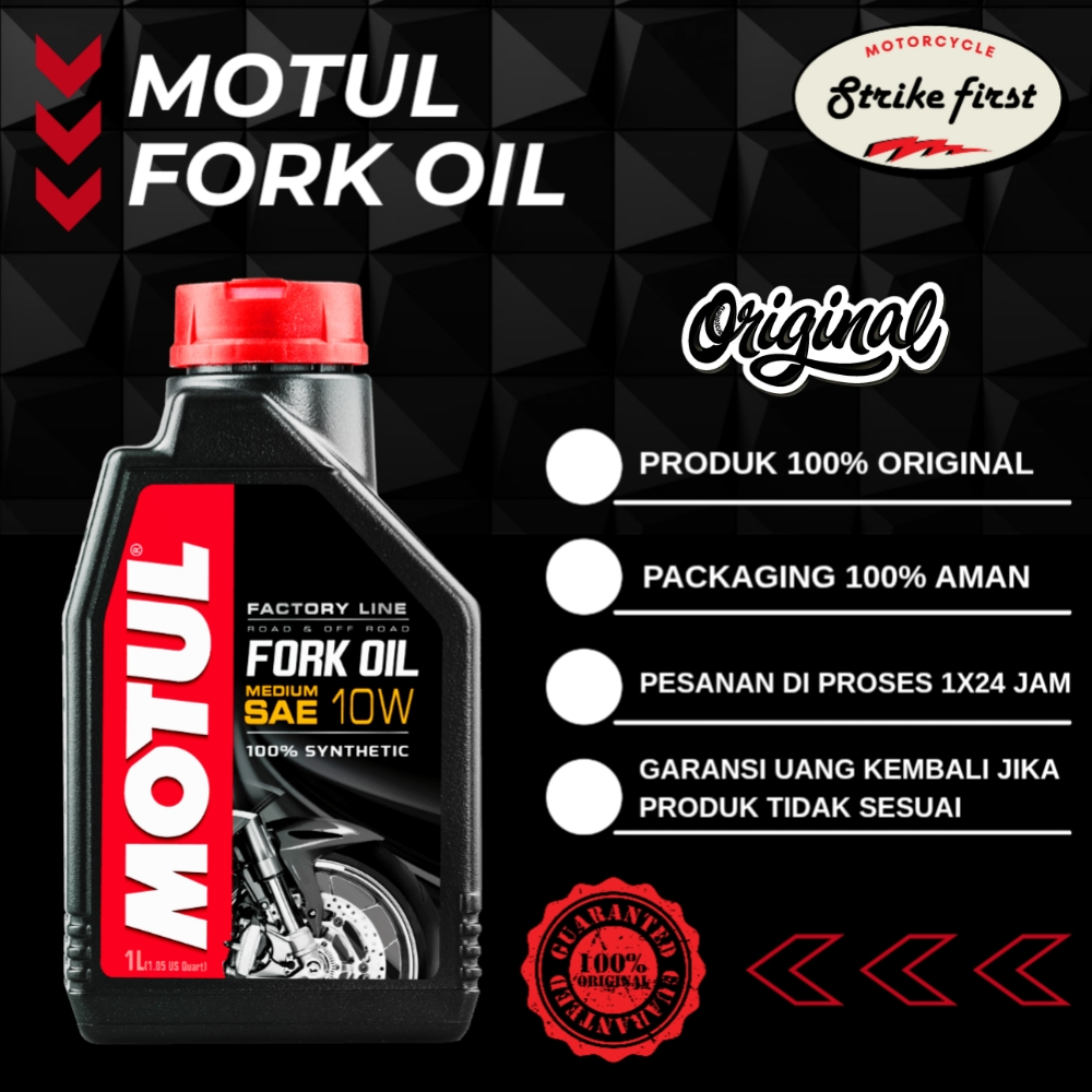 MOTUL FORK OIL LIGHT MEDIUM 5W - 10W 1L OLI SHOCKBREAKER MOTOR SHOCK OHLINS SHOCK KYB SHOCK YSS