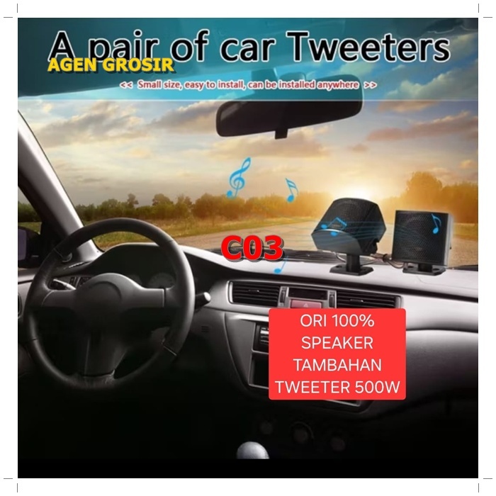 C03 ORI 100% SEPASANG TWEETER  TREBLE VOKAL PIEZO SPEAKER MOBIL TWETER MINI TWITER 500W PIEZO