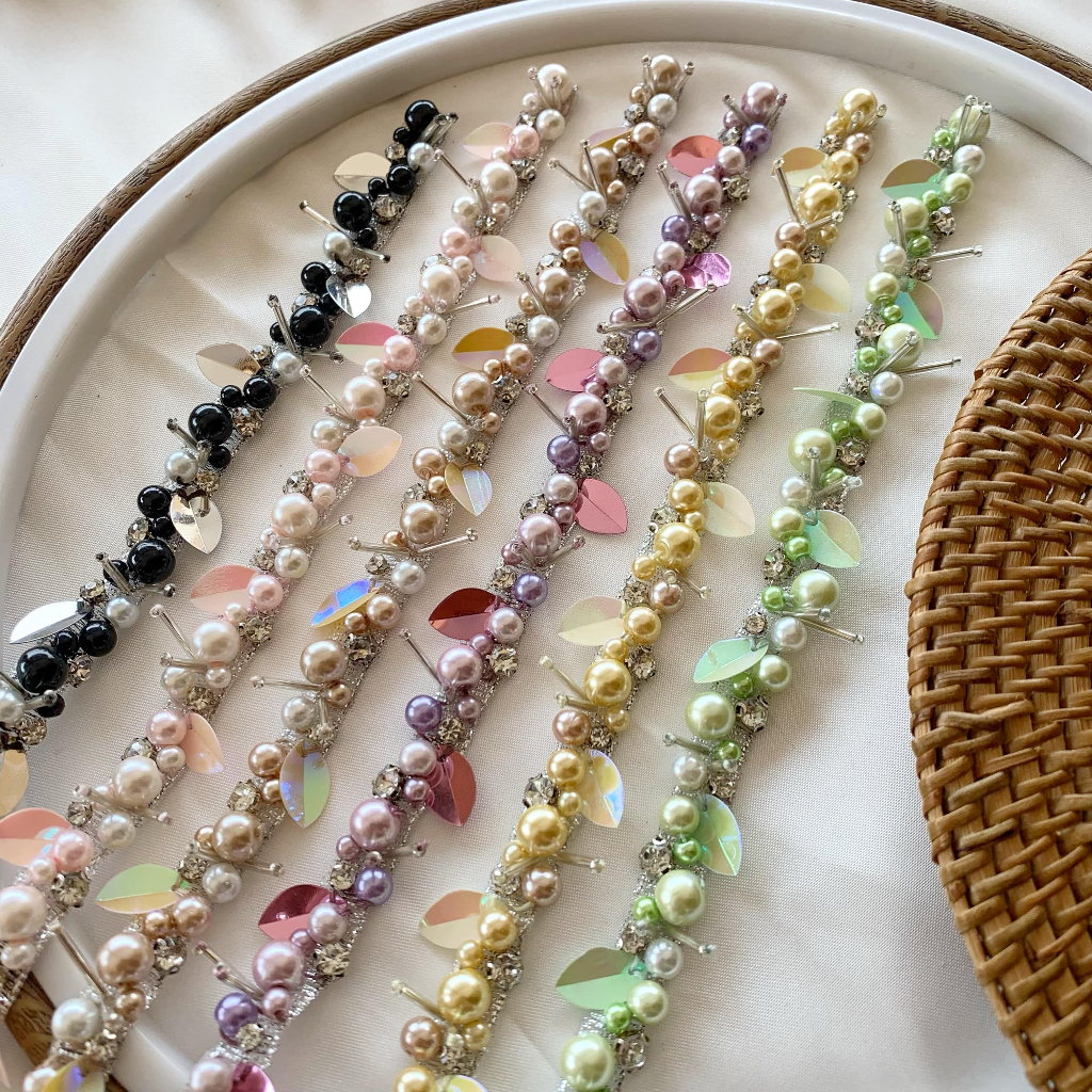 PAYET RANGKAI MUTIARA A13 PREMIUM/RENDA MUTIARA/PINGGANG/LEHER/PASMINA/PERGELANGAN/CUSTOM WARNA