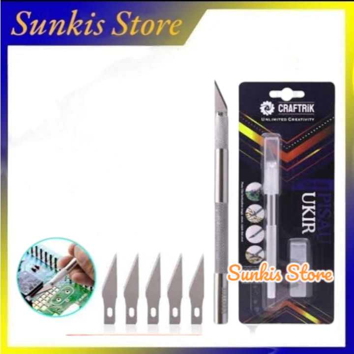

Tip Ukir Craftik KN-001 ORIGINAL Craftik KN-001 Pisau IC Art Knife Pisau Alat Ukir Cutter Crafting