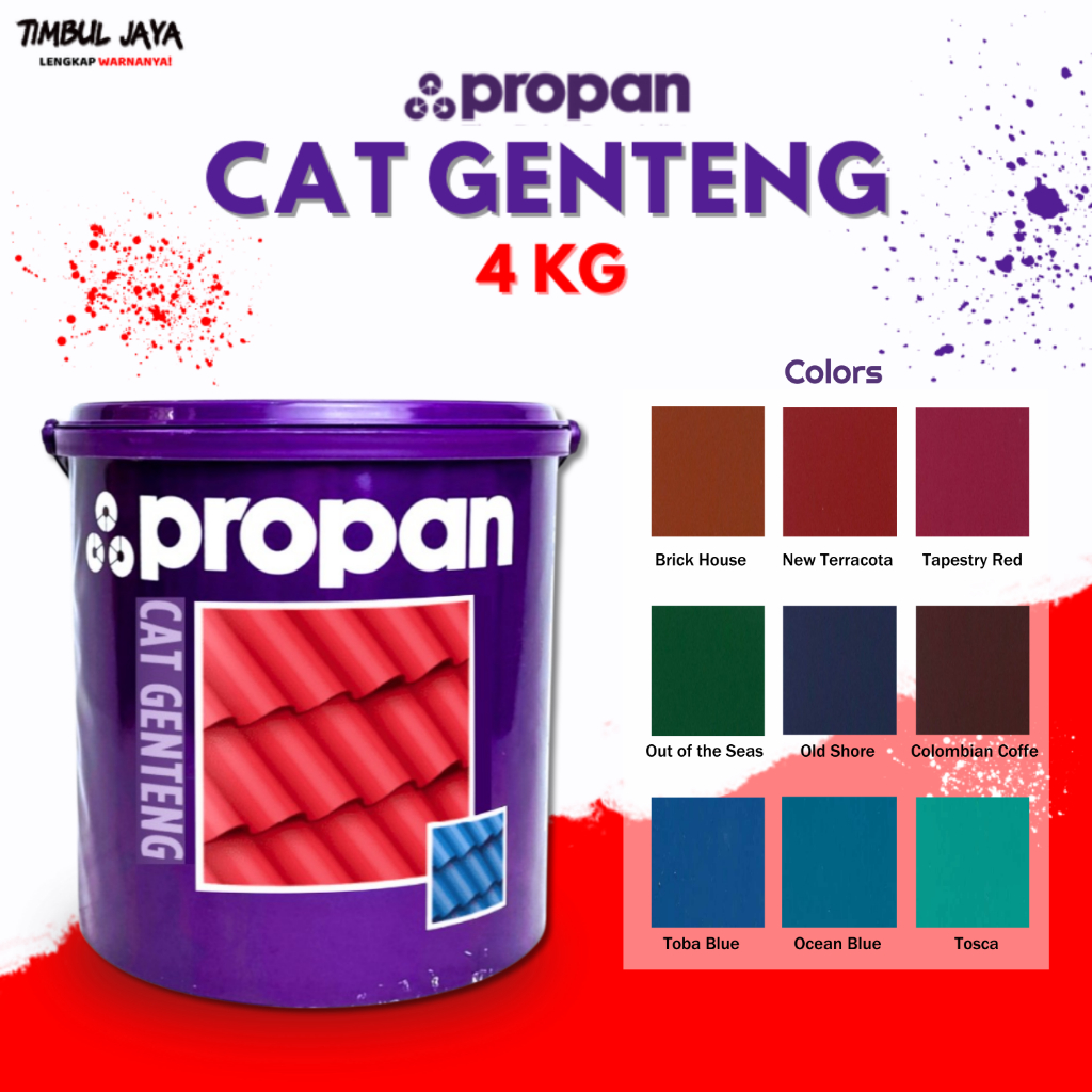 Cat Genteng Propan 4 Kg / Cat Genteng Mengkilap / Cat Atap Genteng / Cat Atap Propan