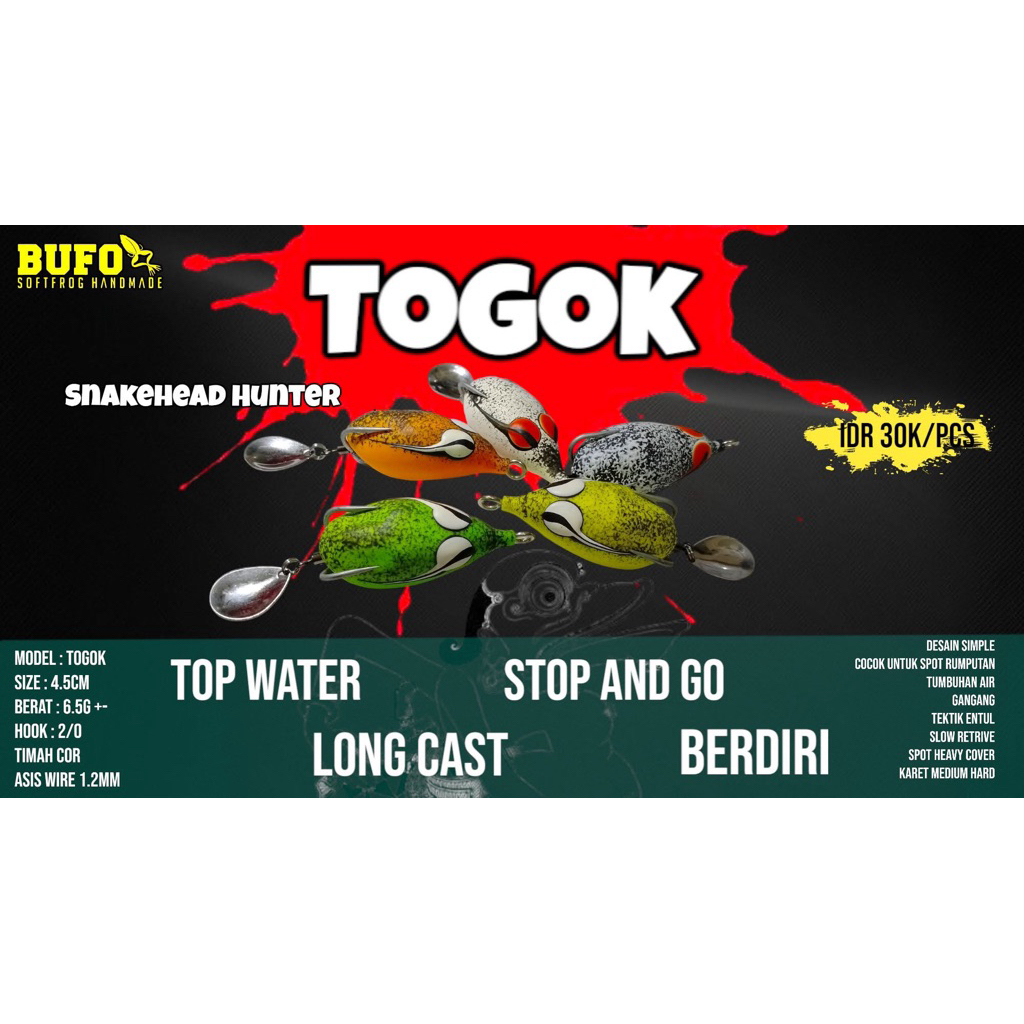 Soft Frog TOGOK 4,5cm Bufo Softfrog Mubyar Angler