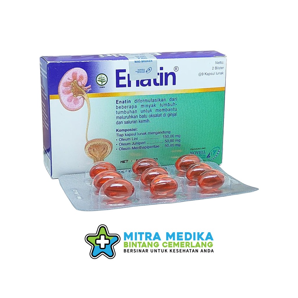 ENATIN KAPSUL BOX OBAT BATU GINJAL & EMPEDU (1 KOTAK@2 PAPAN)