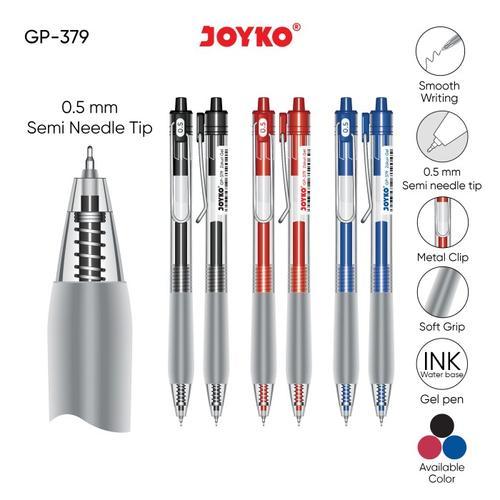 

Gel Pen Pulpen Pena Joyko GP-379 Zokuri Gel Hitam Biru Merah (1 kotak isi 12 pcs)