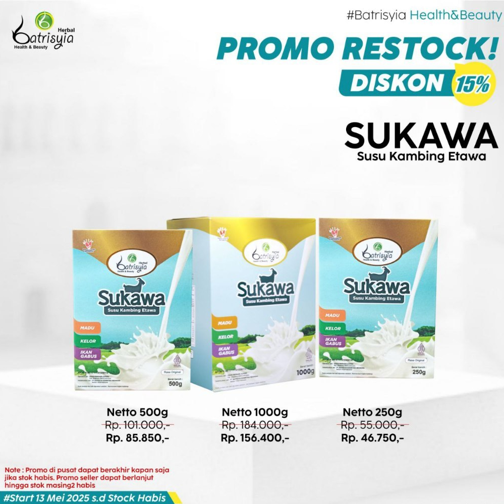 

Promo Restock Batrisyia Sukawa (Susu Kambing Etawa)