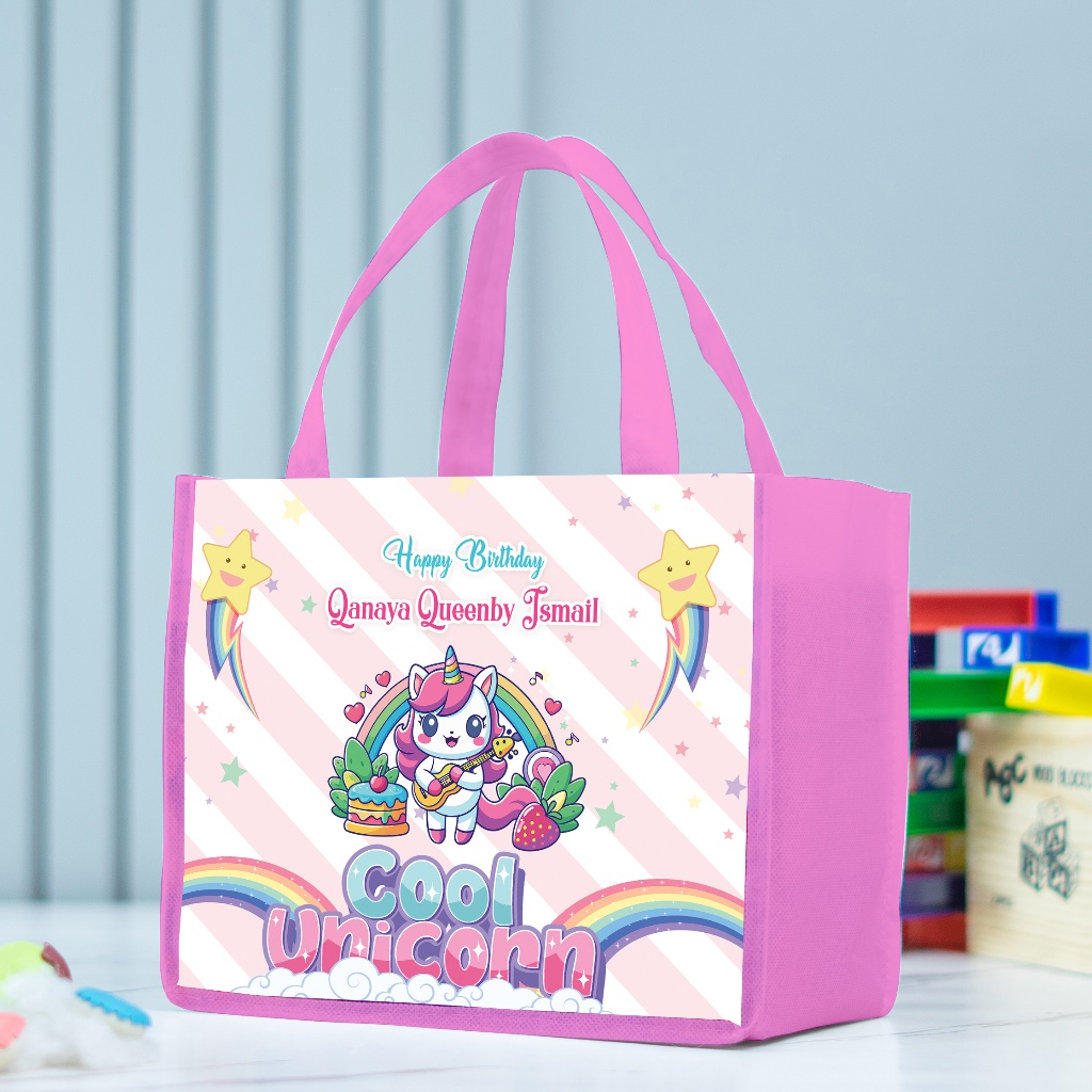 

Tas Unicorn Custom bisa tambah nama, Tas Segala Macam Acara 2 Hari Jadi