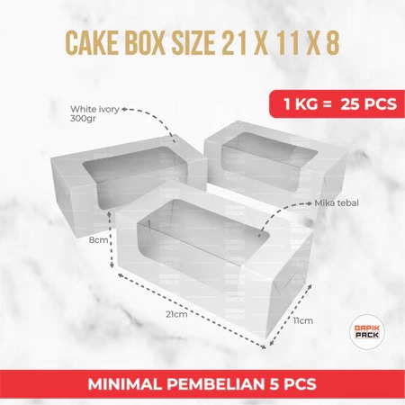 Bolu Gulung Box 21x11x8, Cake Box , Kemasan Roti, Packaging Kue, Packaging Roti