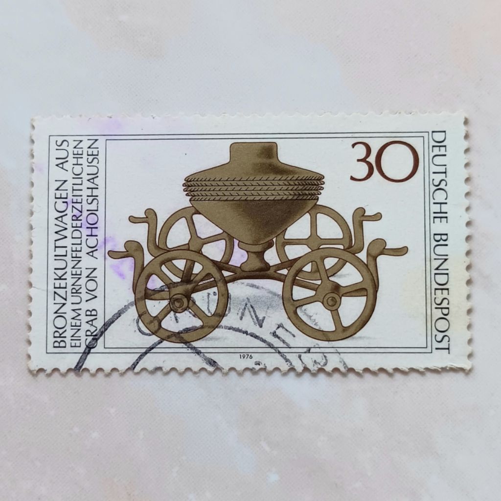 

(AD) Perangko Jerman, Republik Federal 1976 Archaelogical Heritage 1976 - Bronze Ritual Chariot 30 pfennig Used