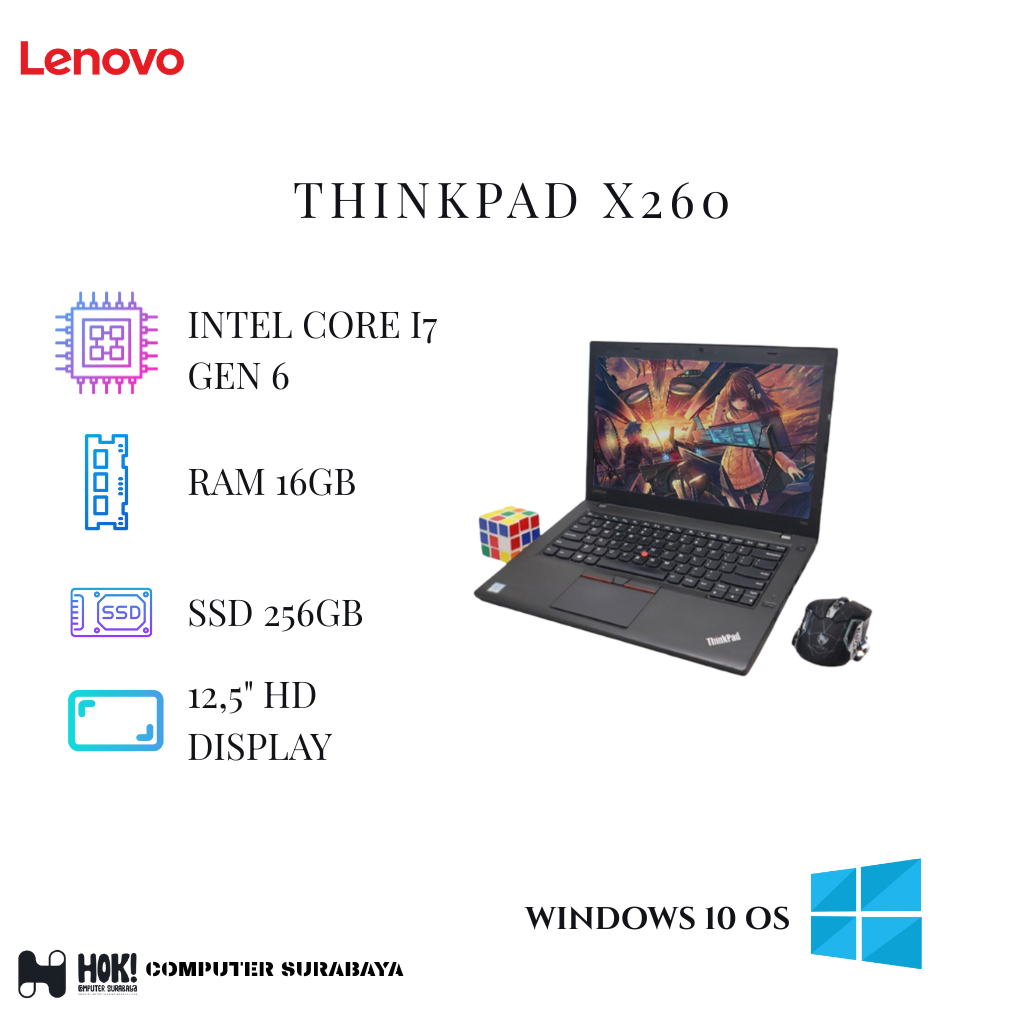 Lenovo Thinkpad X260 | Core I7 Gen 6 | Ram 16GB | SSD 256GB | 12inch