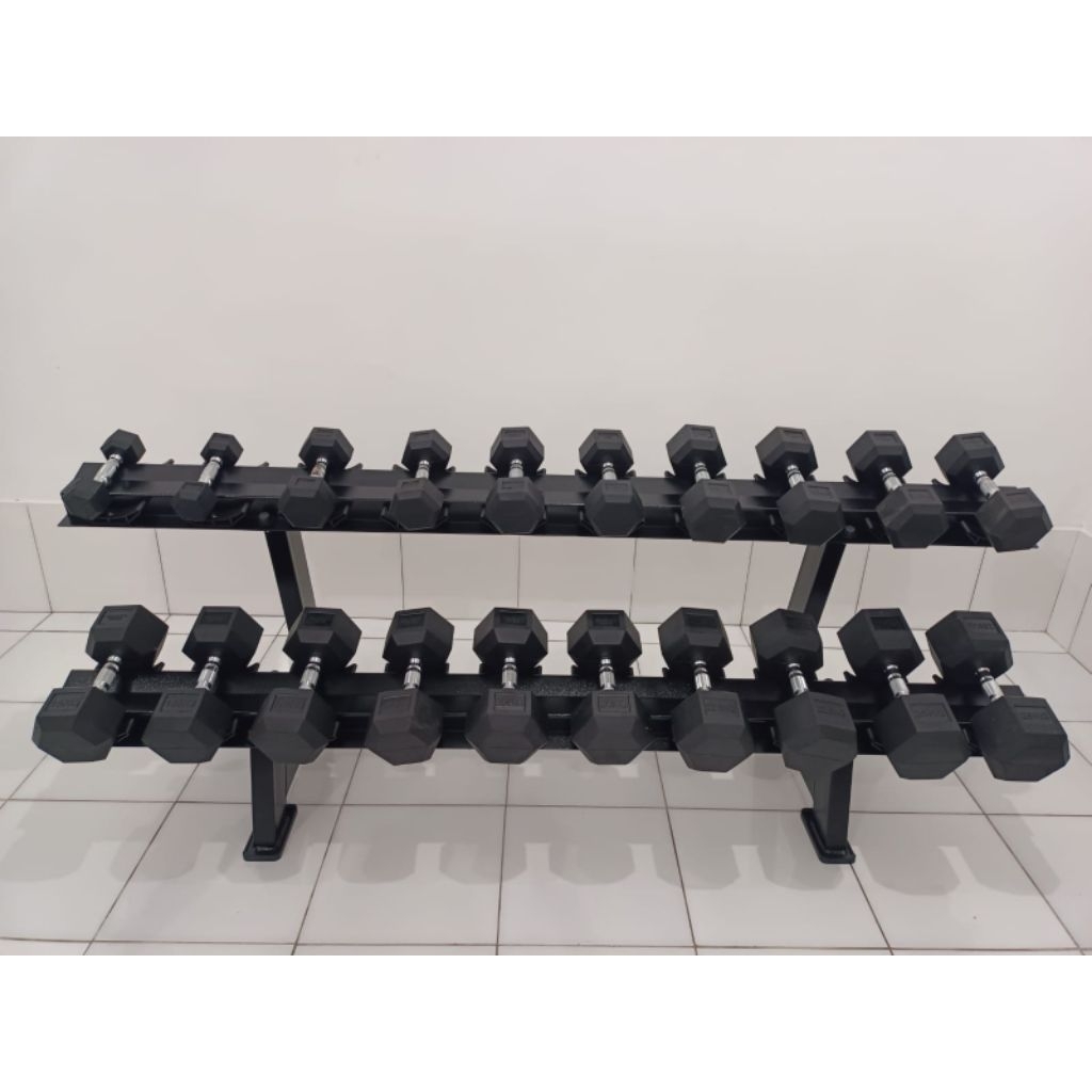 Dumbell hexagonal set rack panjang