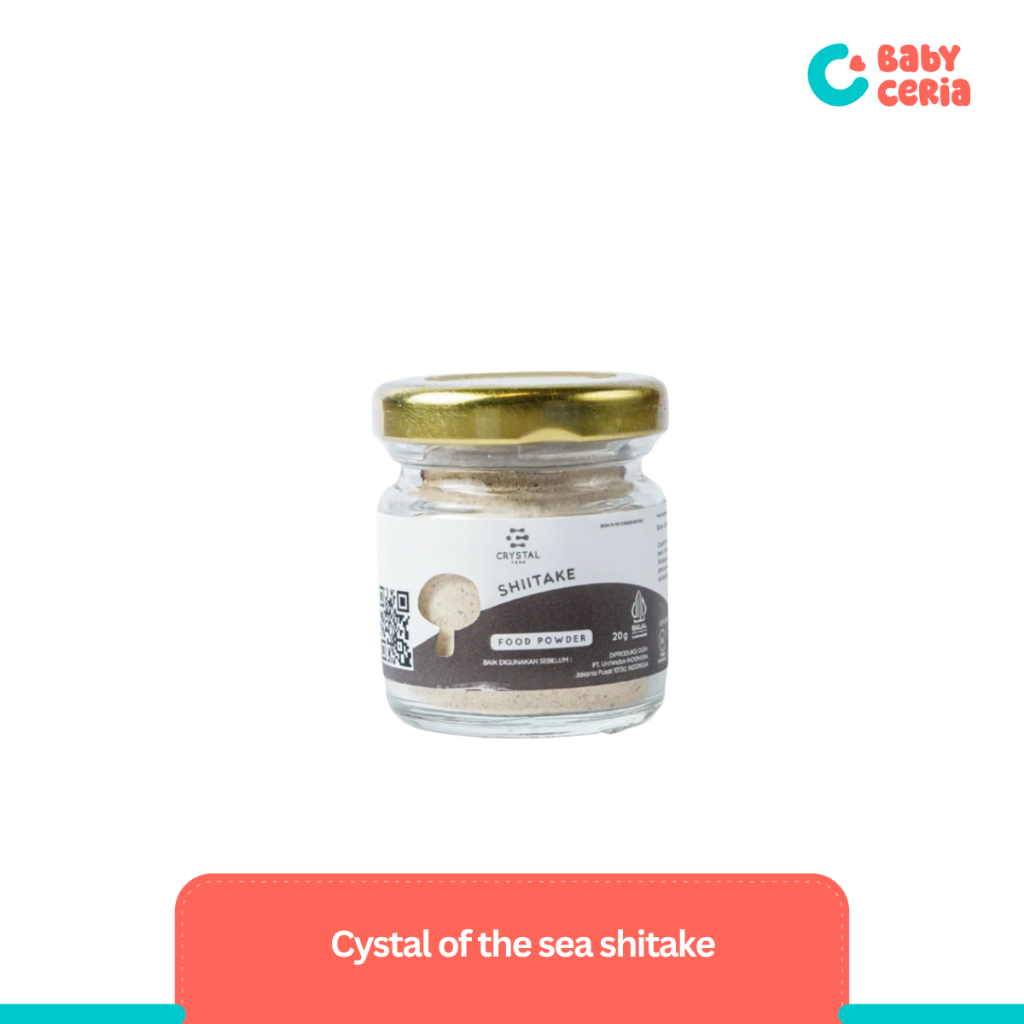 

CRYSTAL FARM Shiitake Bubuk Jamur Halal BPOM 20GR Serbuk Tabur Mushroom Food Powder Kaldu MPASI Non MSG 097