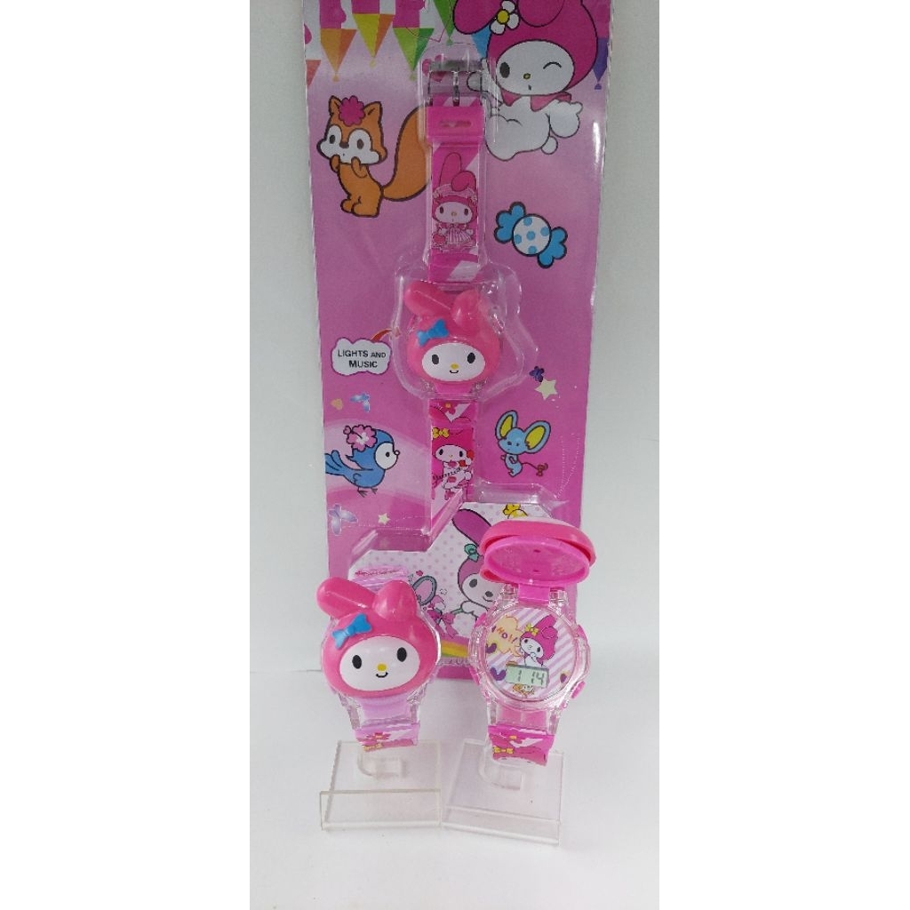 JAM TANGAN ANAK ANAK CEWEK BOX DIGITAL BUKA TUTUP LAMPU MUSIK