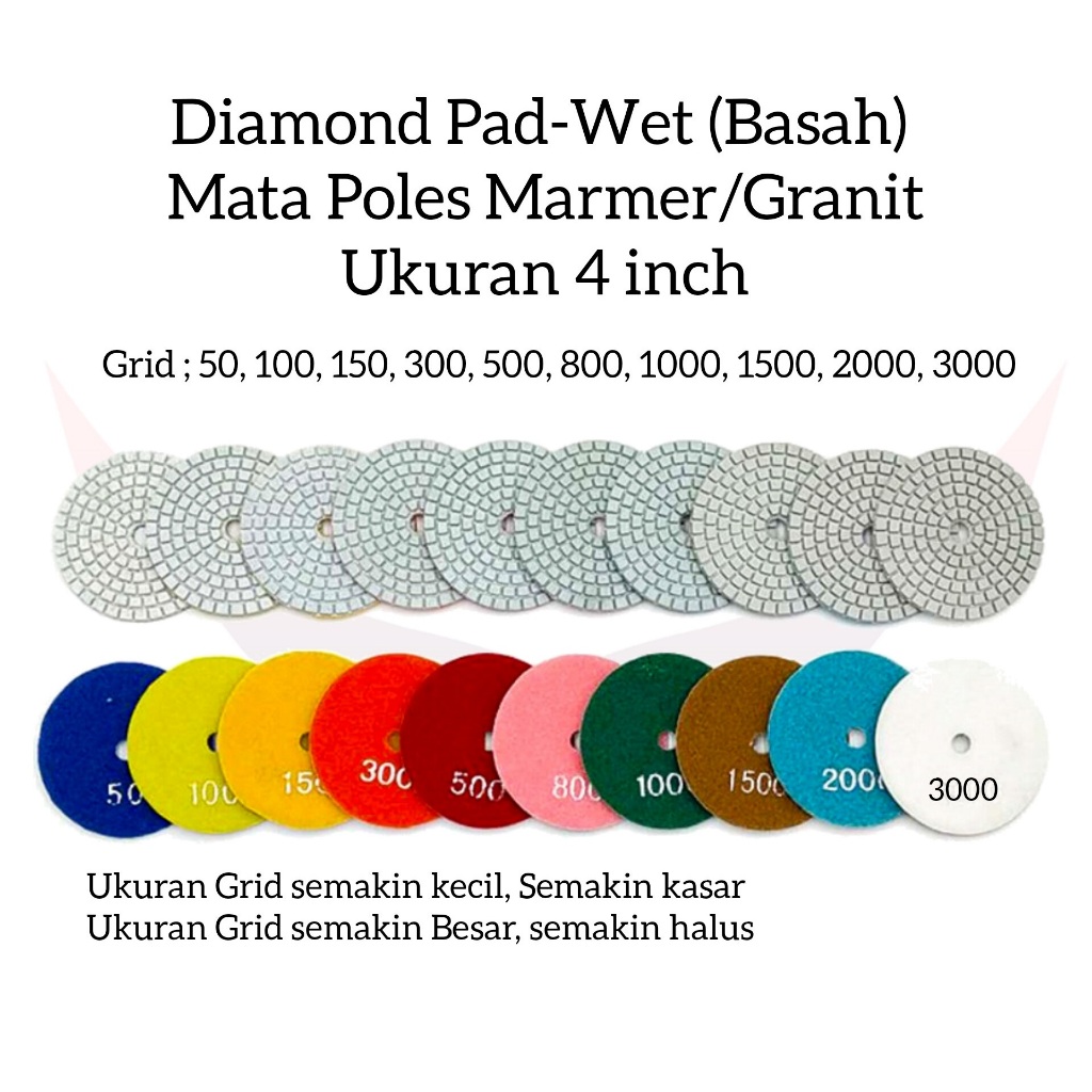 Diamond Pad Poles Marmer / Diamond Poles Granit Tokyo 4 Inchi