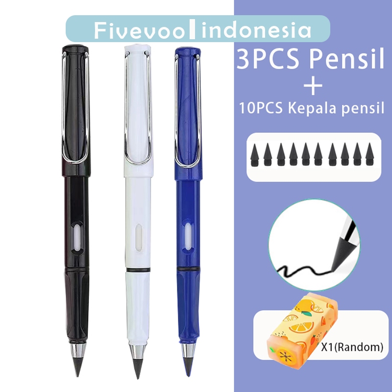 

FIVEVOO Pensil Eternal Combo Set 3/8 pcs /Penghapus/ Pensil Tanpa Batas/ Pensil Tanpa Rautan Untuk Sekolah
