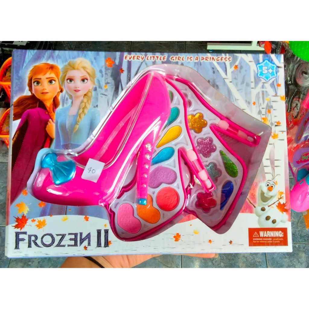 BKH Mainan MAkeUP Anak Sepatu Kartun Frozen Elsa Dan Anna