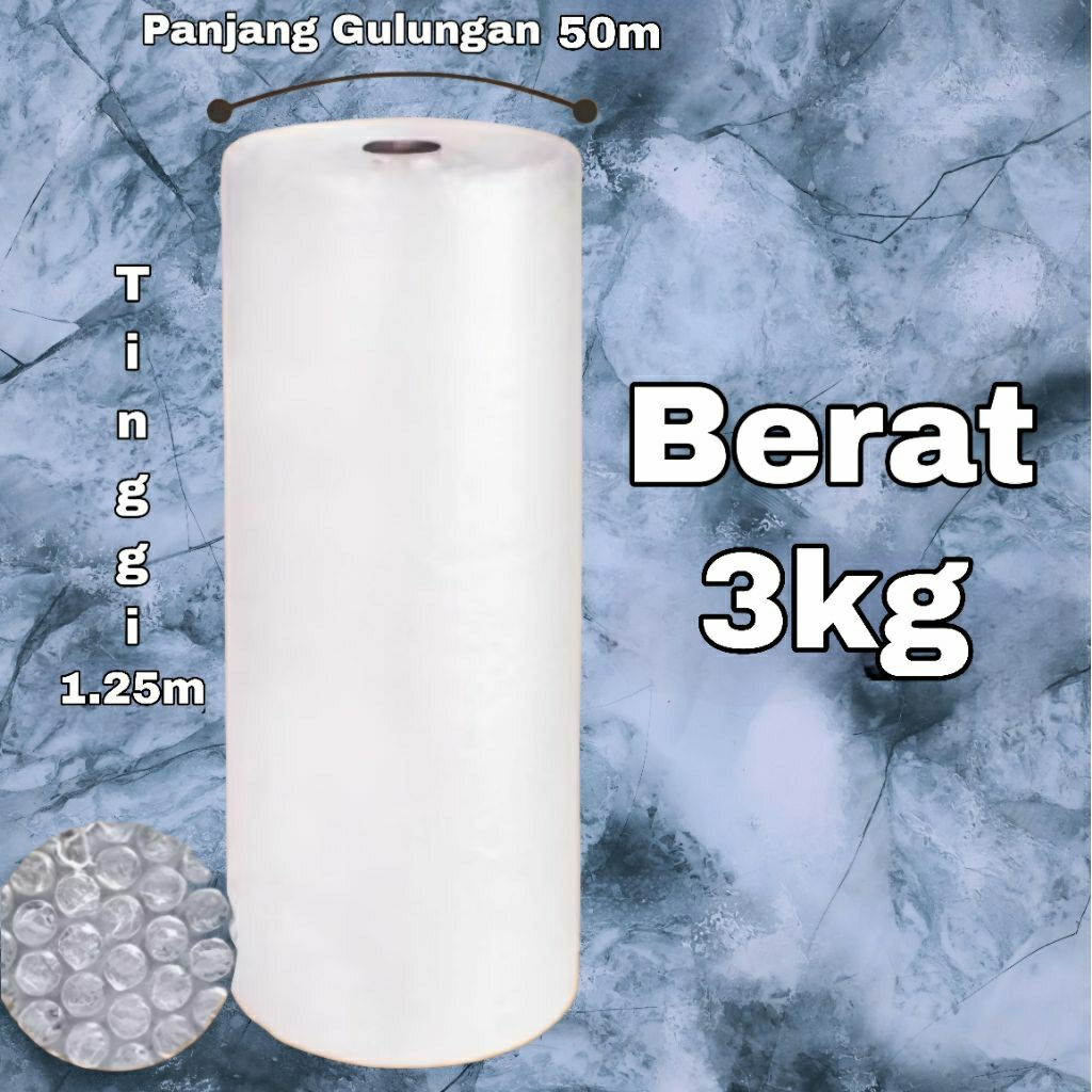 

BUBBLE WRAP GULUNGAN ROLL 1.25 M x 50 M 3KG BENING/TRANSPARANT