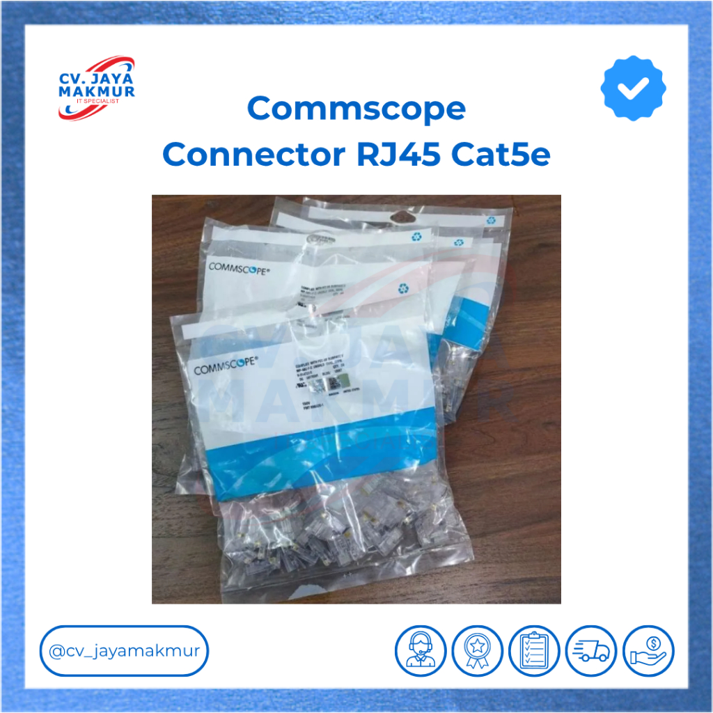 Konektor Kabel UTP RJ45 Cat5e Commscope / Connector RJ45 Commscope/AMP Cat5e
