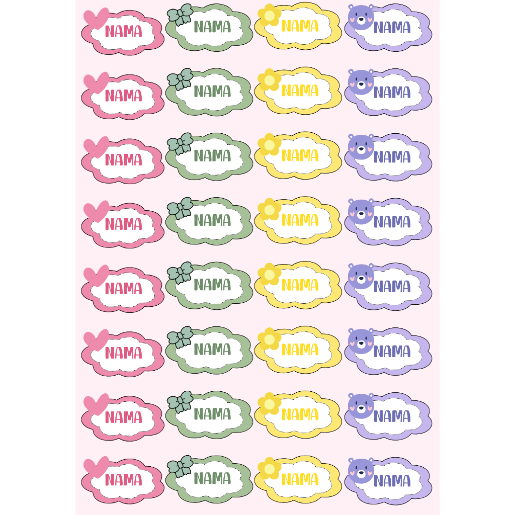 

STICKER NAMA ANAK CUSTOM | BAHAN VINYL WATERPROOF | UNTUK PERLENGKAPAN SEKOLAH
