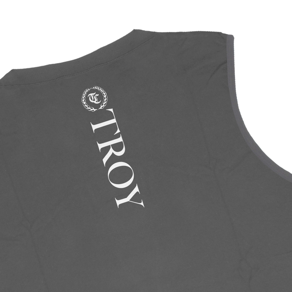 Troy Company Singlet Sleeveless Tshirt Dark Grey Sixteen Ten - Kaos Tanpa Lengan Abu Gelap TS 3170