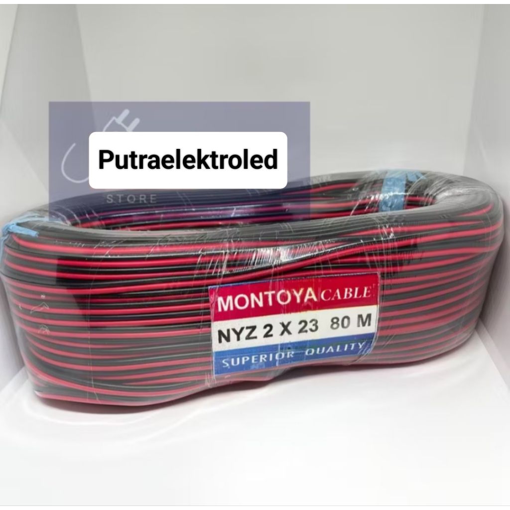 KABEL 2X23 SERABUT PANJANG 80M NYZ 2X23 MERAH HITAM