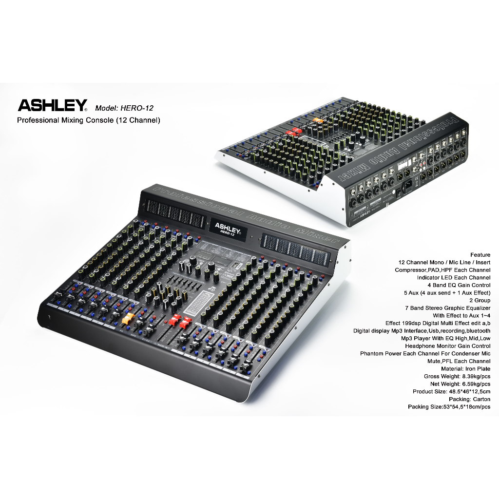 Mixer Audio ASHLEY HERO12 / HERO 12 (12 Channel)Original
