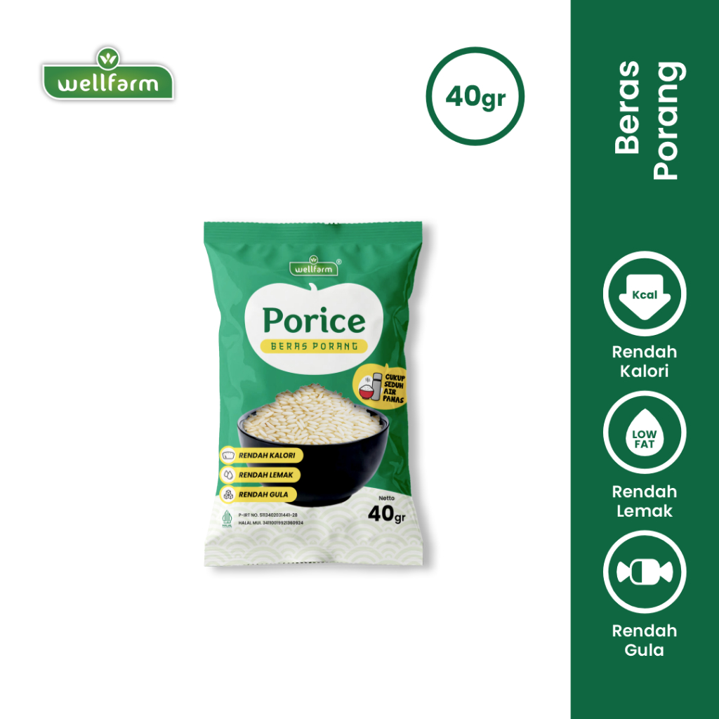 

PORICE Beras Porang Sachet, Rendah Kalori Baik Untuk Diet dan Diabetes | WellFarm