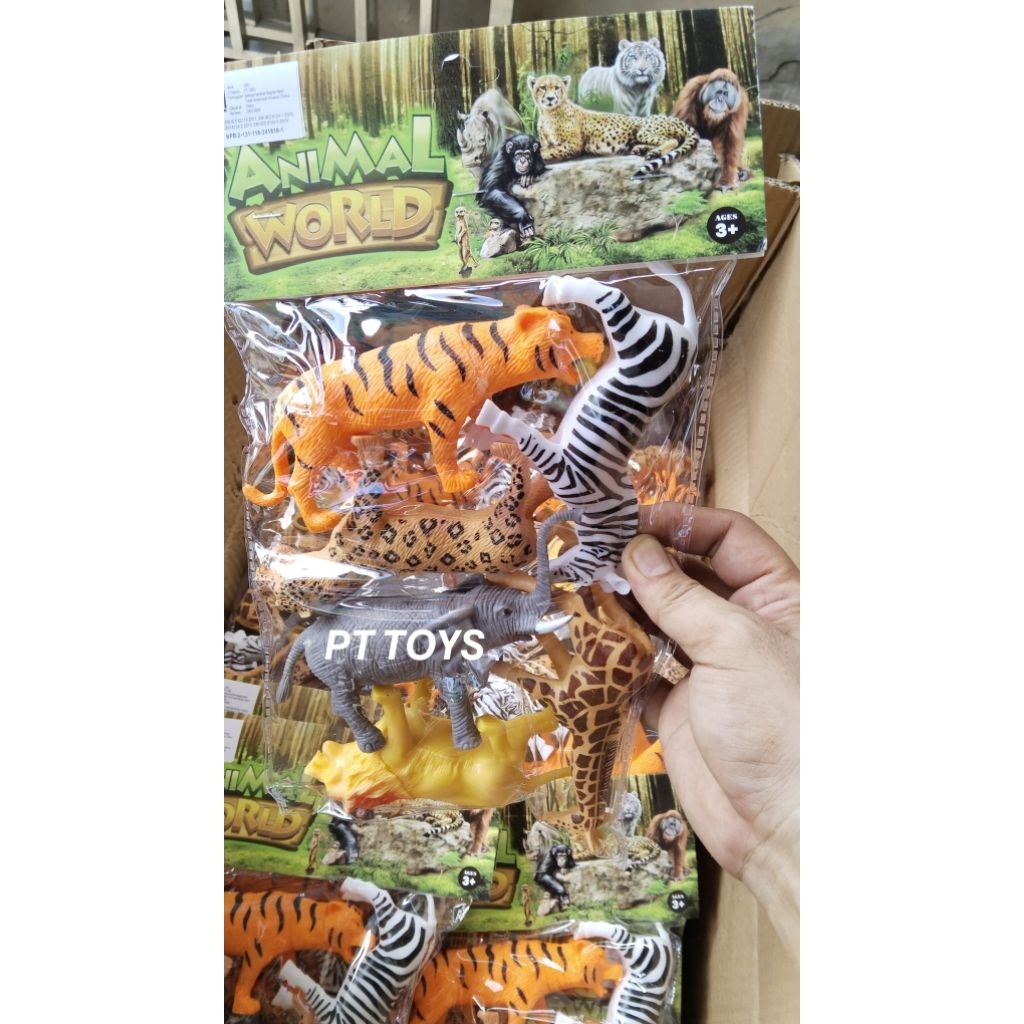 𝙋𝙏 𝙏𝙊𝙔𝙎 - Mainan Binatang Karet Ukuran Besar Isi 6 PCS / BAHAN 𝙏𝙀𝘽𝘼𝙇