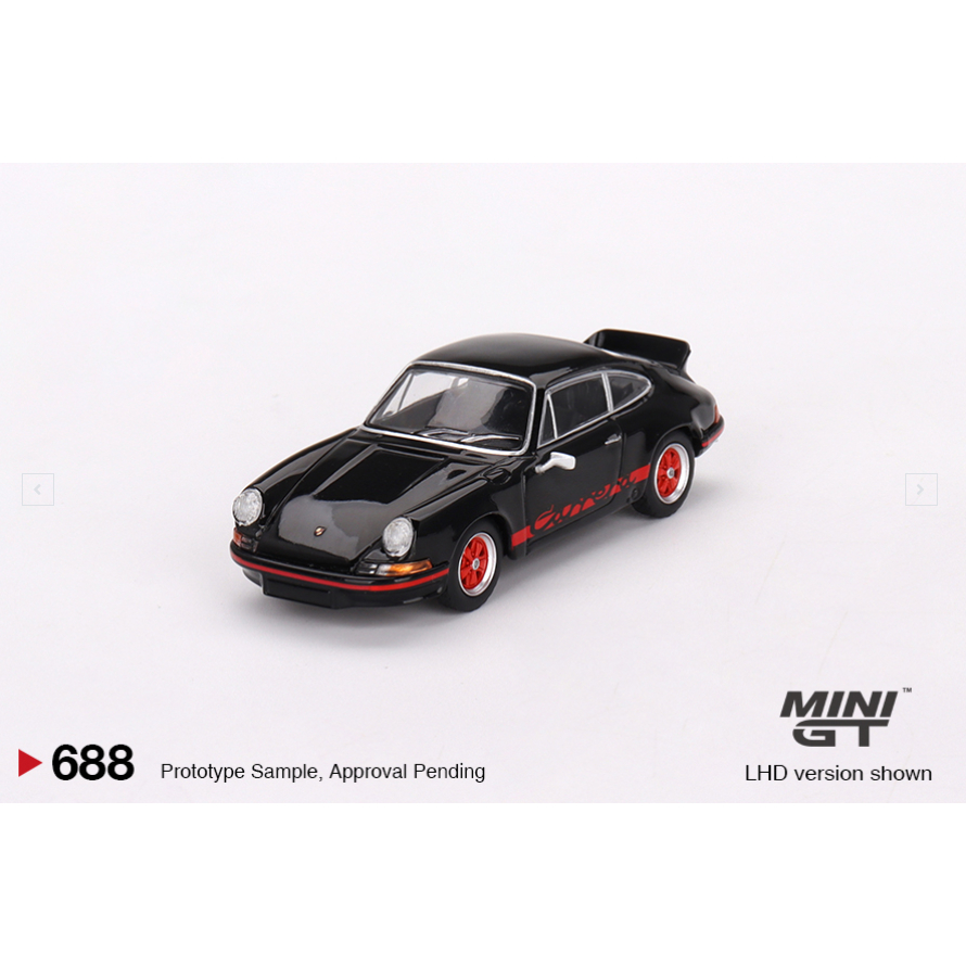 Mini GT Porsche 911 Carrera RS 2.7 Black with Red Livery RHD hitam MGT00688R Mini Scale Diecast