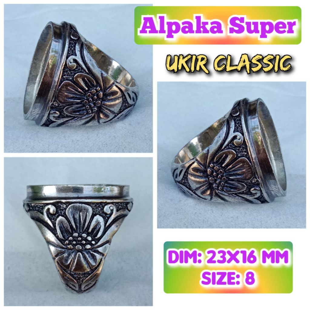 cincin emban batu akik batu permata alpaka super ukir Bali.42