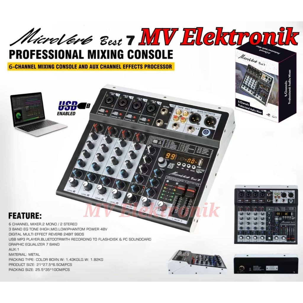Mixer audio MICROVERB BEST7/BEST 7 6CH DSP99